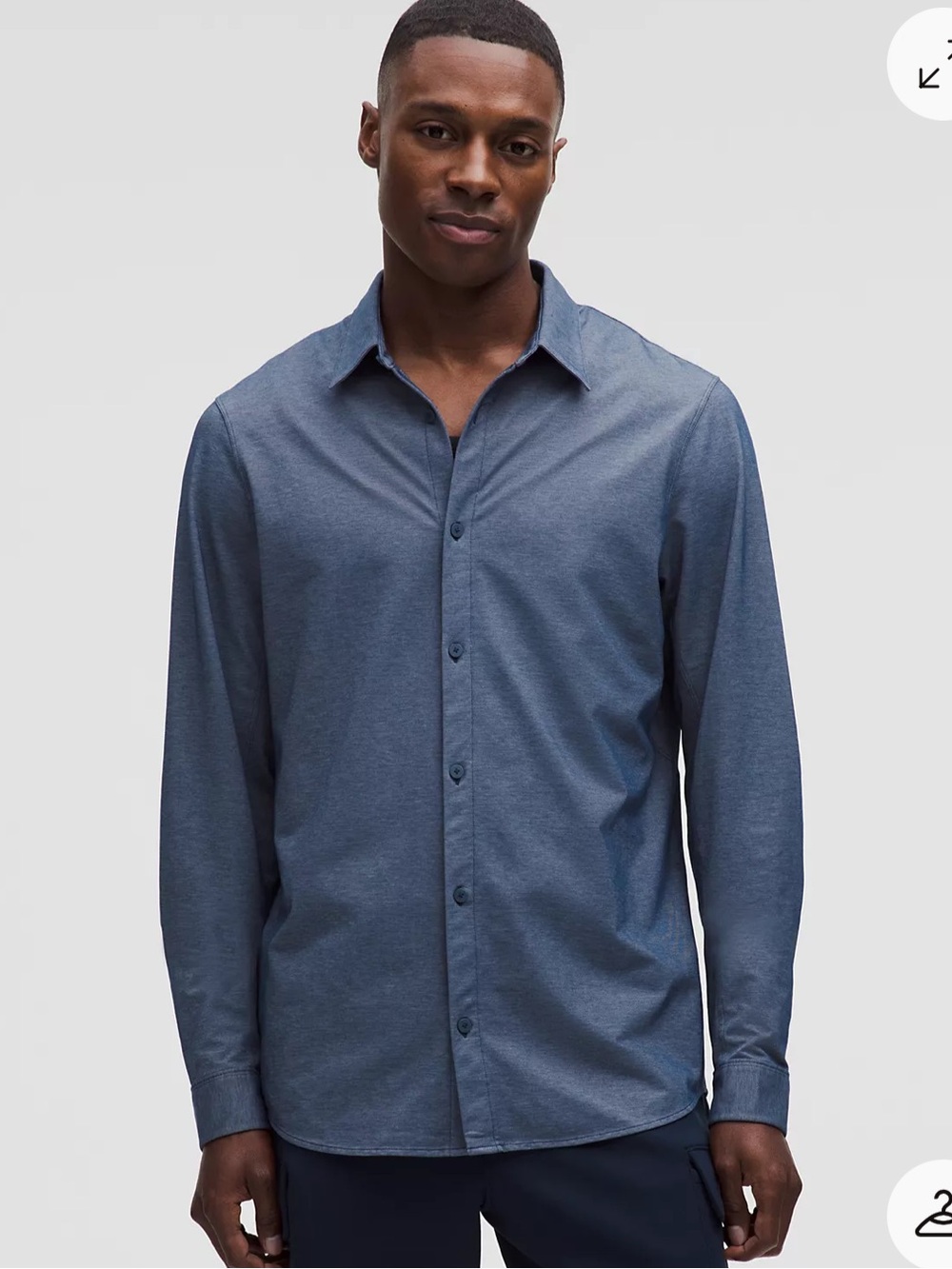 lululemon athletica Men's Long-Sleeve Button-Down Shirt — Denim Blue